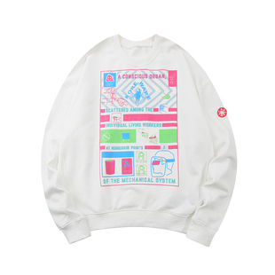 CAVEMPT C.E 20ss防护印花卫衣 大码宽松bf日系风长袖套头上衣潮