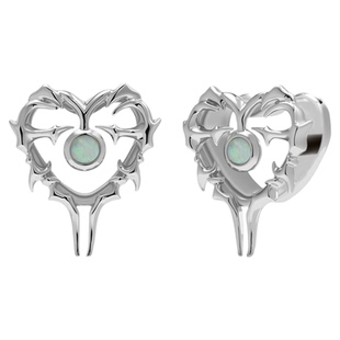 punkyouth荆棘心形艺术耳扩个性铜质亚文化穿刺饰品