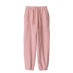 加厚收口睡裤女生冬季珊瑚绒保暖雪粒绒宽松休闲家居长裤可外穿厚