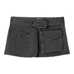 GIMAGUAS设计师品牌LOOKNOW春夏新款黑色迷你半身裙女