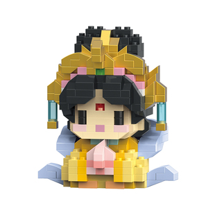 古风中国天庭小神仙积木可爱财神哪吒文曲星卡通玩具儿童拼装礼物