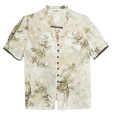 米思阳新中式国风短袖衬衫