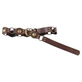 个性西部牛仔风金属环扣vintage宽腰带女复古美式铆钉装饰y2k皮带