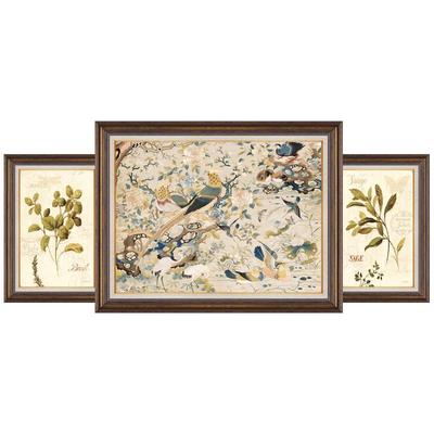 客厅装饰画美式三联复古欧式高级艺术正品油画肌理沙发背景墙挂画