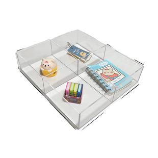 透明粉笔收纳盒学校教室讲台粉笔盒办公桌面多功能杂物整理盒多格