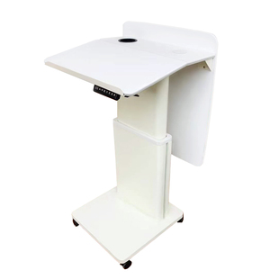 电动升降演讲台白色可移动会议室发言台主持台咨询引导台教师讲台