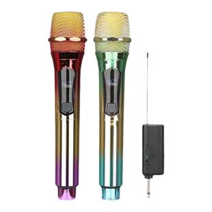 无线话筒万能通用拖一麦克风充电家用声卡直播KTV唱歌音响炫彩K歌