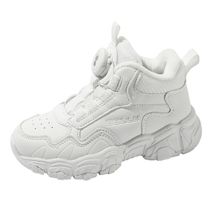 百丽童鞋儿童旋转扣棉鞋女童冬季加绒保暖运动鞋男童中大童老爹鞋