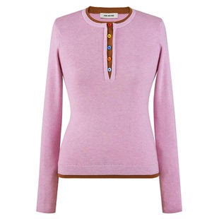 JAN AN NO 简爱诺撞色假两件针织衫收腰显瘦上衣春新款J2577013ZS