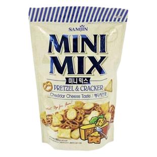 韩国进口零食三进混合迷你饼干芝士奶酪芥末味什锦休闲迷你饼干圈
