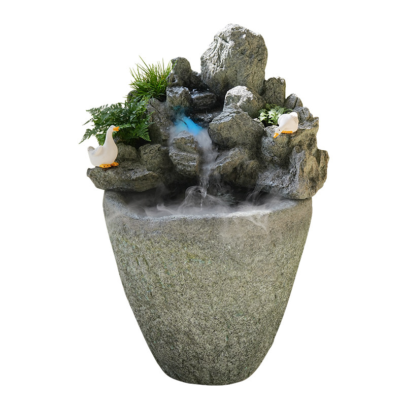 中式假山流水喷泉摆件乔迁开业