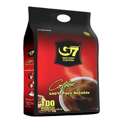 越南进口g7黑咖啡无蔗糖添加健身提神美式速溶纯黑咖啡粉200g袋装