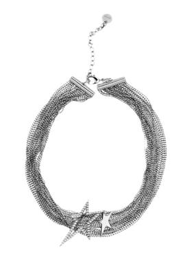 CISSY SHI【迪丽热巴同款】星星流苏短项链银色镀铂金颈链项链