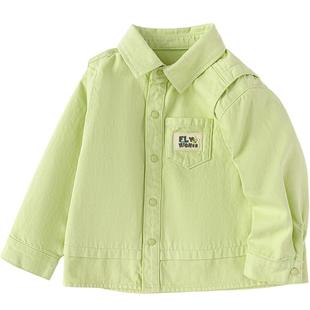 巴拉巴拉童装男童牛仔外套纯棉衬衫式工装上衣秋衣服新款时尚潮酷