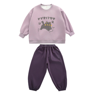 2025新款胖女童套装大童春秋装卫衣中大童胖妞纯棉运动服两件套潮