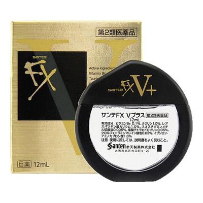 日本参天FX眼药水滴眼液V+金瓶装12ml清凉型舒缓护眼液疲劳