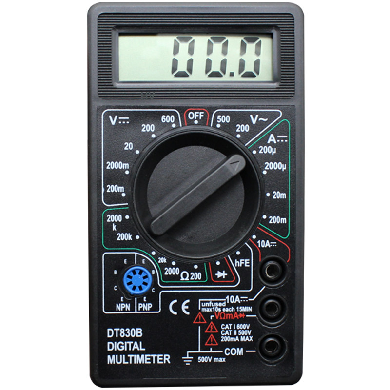 数字万用表 迷你万能表 测电压电阻电流二极管三极管 配电池表笔