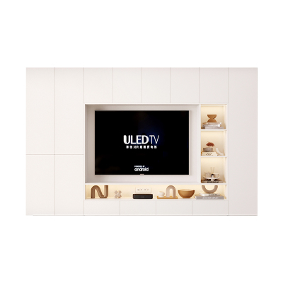 简约奶油风免漆板可定制电视柜