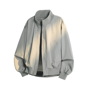 夹棉厚飞行夹克男加肥加大码潮牌胖子宽松教练外套廓形秋冬装高街