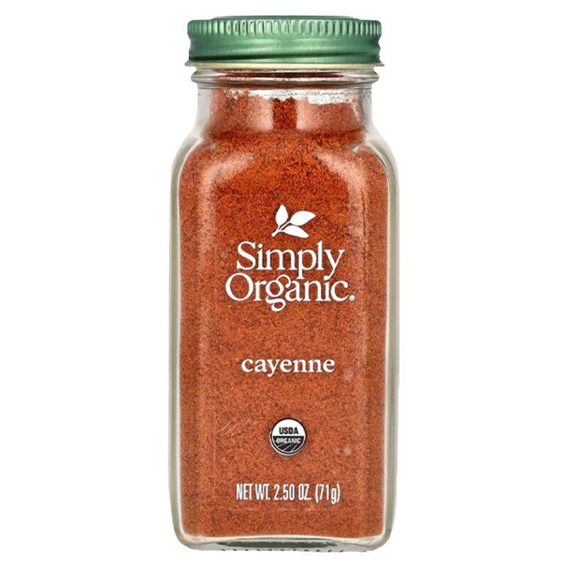美国Simply Organic卡宴辣椒粉零卡零脂无盐烧烤调料健身鸡胸调味