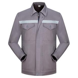 春秋季长袖工作服套装耐磨耐脏反光条汽修工厂车间劳保服建筑工地