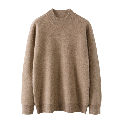 四平空气层加厚100%山羊绒衫男