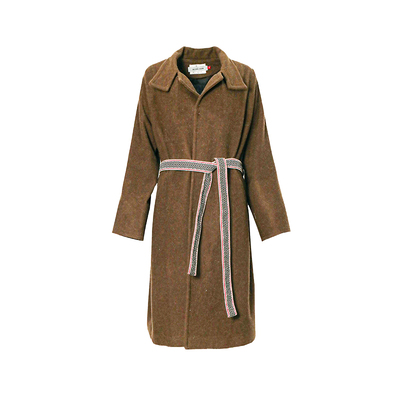 REFUSECLUB羊绒高领束腰大衣