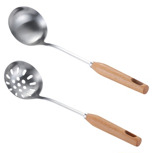 火锅汤勺大号盛汤长柄勺子加深盛粥汤羹家用304不锈钢汤漏勺套装