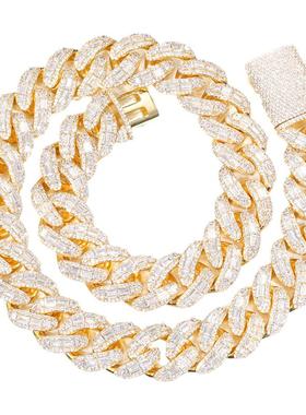 20MM混镶满钻锆石超闪古巴链