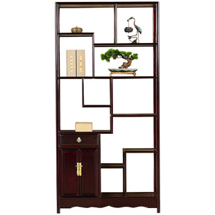 贡艺名居赞比亚血檀博古架茶叶架实木中式多宝阁明式隔断架置物架
