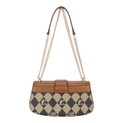 路易卡迪老花棋盘格单肩包