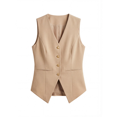 羊毛职场轻熟风修身通勤叠穿内搭西装领马甲