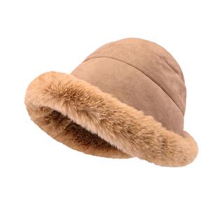 秋冬加厚毛绒保暖渔夫帽女防寒防风护耳盆帽北方冬天卷边蒙古帽子