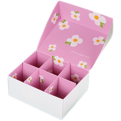 花朵6粒装高档饼干巧克力盒