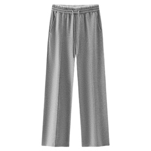 森马休闲裤女春木耳边抽绳中缝卫裤2026新款商场同款森柔阔腿裤