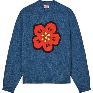 KENZO 25秋冬新品 男士BOKE海棠花经典版型套头针织衫新年