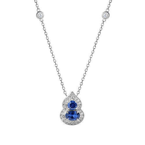 CIGALONG龙梓嘉小葫芦合成蓝宝石项链耳钉戒指东方悠然新中式珠宝