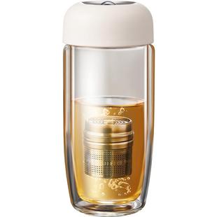 捷安玺磁弹泡茶杯茶水分离男女生新款2025磁吸玻璃茶杯随手水杯子