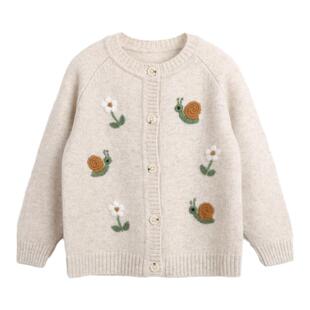 女童羊绒衫开衫儿童毛衣2025新款高端纯山羊绒宝宝打底羊毛衫外套