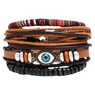 vintage手链复古珠珠手环今年网红高级感转运珠diy编织眼睛手绳