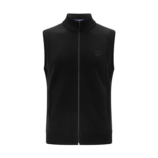 [羊毛]Navigare意大利小帆船针织马甲外套男秋季黑色休闲拉链背心