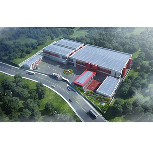 3D企业工厂办公厂房园区建筑景观规划平面方案鸟瞰效果图设计制作