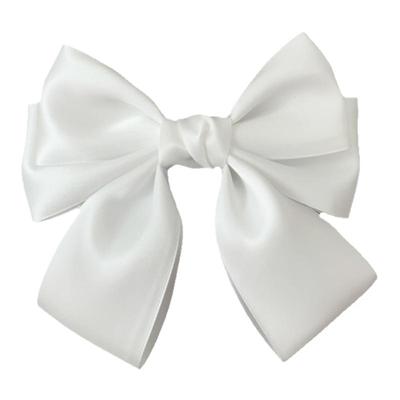 奶白色大蝴蝶结发夹新娘婚礼头饰品 甜美少女发圈头绳边夹 橡皮筋