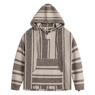 马登工装美式复古巴哈半开襟连帽卫衣套头针织衫薄款垂感外套男春