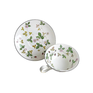 日本直邮WEDGWOOD野草莓下午茶茶具套装骨瓷咖啡杯碟子高档精致