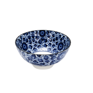 日本进口陶瓷西洞窑蓝染碗盘碟餐具新款釉下彩家用套装米饭碗面碗