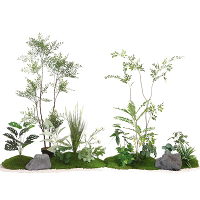 仿真绿植楼梯下造景草坪苔藓装饰
