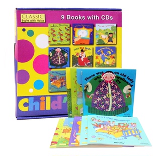 Child's Play 韵文童谣洞洞书二辑9册带CD版 英文原版绘本 There was an old lady who swallowed a fly 廖彩杏书单吴敏兰儿歌