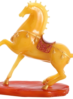 非遗仿琉璃唐马摆件吉祥