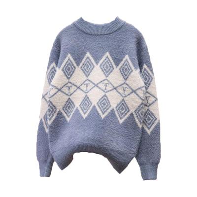 水貂绒圆领加厚针织毛线衣打底衫